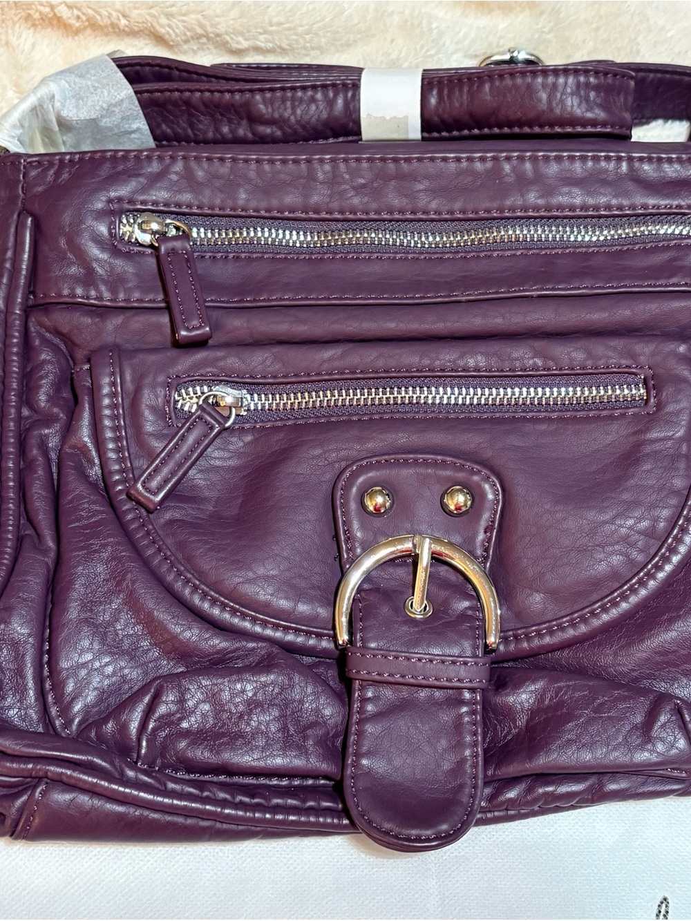 Women’s Purple vegan Leather Crossbody Bag - Classic Style